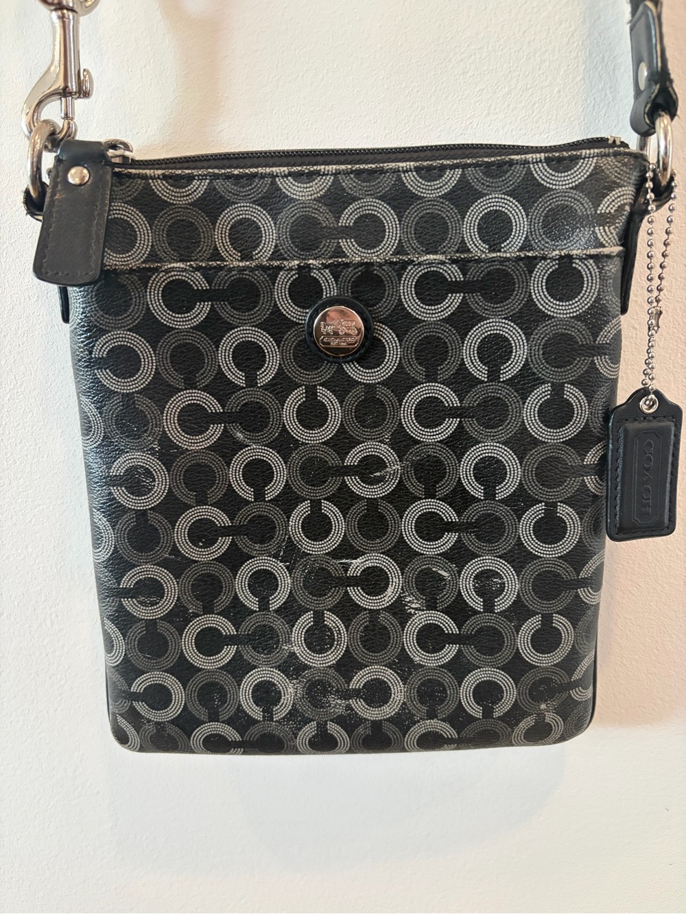 Coach Black and Gray Signature Crossbody Bag